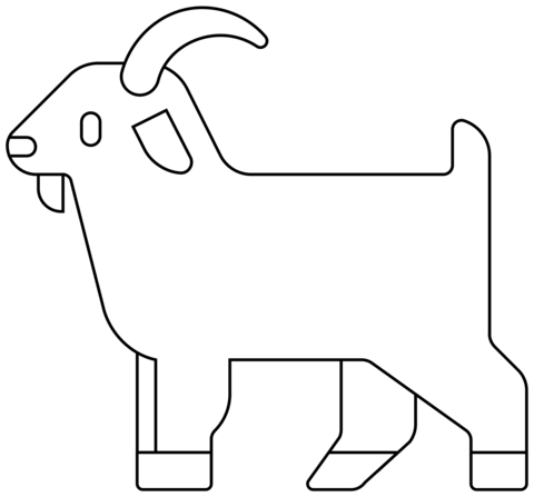 Goat Emoji Coloring Page